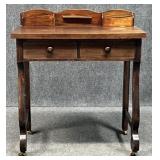 Wood Writing desk On Casters
