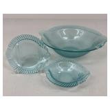 Teal Glass Fish Dishes