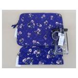 Vera Bradley "Wild Roses" Laptop Sleeve+ NWT/ 3 pc