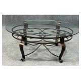 Metal Coffee Table w/ Glass Top