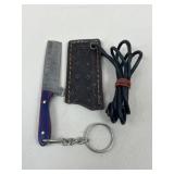 Mini Cleaver Key Chain w/ Sheath