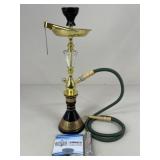 Gold Tone Hookah w/ Charcoals & Foil