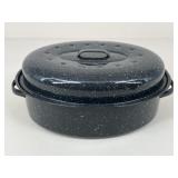 Enameled Oval Covered Roaster