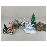Assorted Christmas Figures / Angel, Tree, Houses