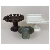 Metal Display Stands & Dish / 3 pc