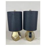 Pair Of Style Craft Gold Tone Lamps w/ Shades