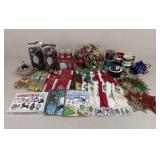 Assorted Christmas Decor / Towels, Candles, Books+