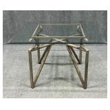 Square Patio Dining Table w / Glass Top