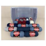 Red Heart Yarn & Rubbermaid Storage Bin / 14 pc