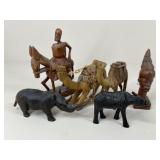 Carved Wooden Figures/ 6 pc