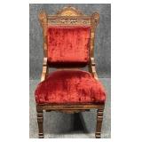 Antique Carved Wood Accent Chair