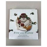 Fitz & Floyd Plaid Christmas Snowman Canapï¿½