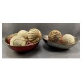 2pc Metal Bowls w/ Decorative Orbs