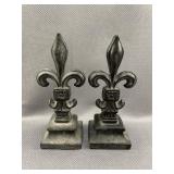 2pc Metal Fleur De Lis