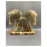 Pair of Carved Stone Horse Bookends