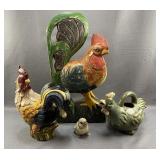 4pc Rooster Figurines