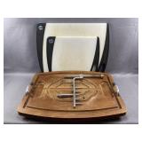 3pc Cutting Boards & Meat Carving Platter