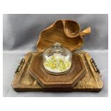 3pc Wooden Serving Platters