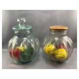 2pc Jar w/ Assorted Faux Vegetables