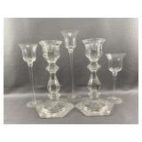 5pc Glass Candle Holders