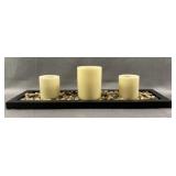 6pc Electric Candles & Candle Holder