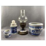4pc Blue and White Ceramic