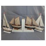4pc Boat Figurines & Bookends