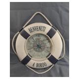 "Benvenuti a Bordo" Nautical Theme Clock