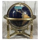 20" Blue Lapis Gemstone Globe Brass Stand