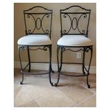 Pair - Bombay Co. Upholstered Bar Stools