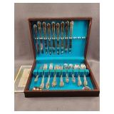48 pc Wm Rogers Silverplate Silverware & Box
