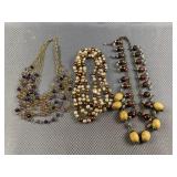 3 Necklaces Neutral Colors