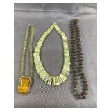 3pc Necklaces Shades of green