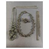 4pc Silver Colored Necklaces