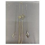 3pc Silver Colored Chains w/ Drops