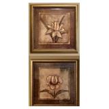2pc Framed Floral Art