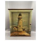 Painted Lighthouse Wall Hanging Key & Misc Box