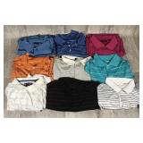 9pc Mans XXL Striped Golf Shirts