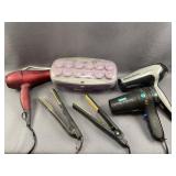 6pc Hair Care Devices & A Mirror