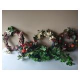 4pc Wreaths & Fruit Arrangement