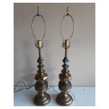 2pc Brass Table Lamp