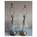 2pc Glass Table Lamps