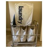 Rolling Laundry Cart & 2 Portable Laundry Bags