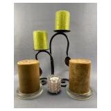 5pc Candles w/ Candle Holders