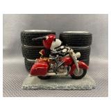 3pc Motorcycle Figurine & Candleholders