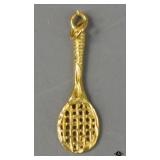 14K Tennis Racket Pendant