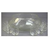 Punch Bowl & Glasses 13pc