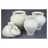 Painted Terracotta  Vases 4 pc