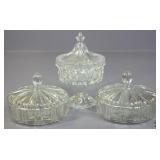 Glass Candy Dishes 3pc