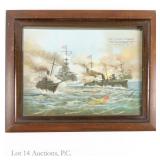 Old Judge Whiskey Paper Sign, Framed